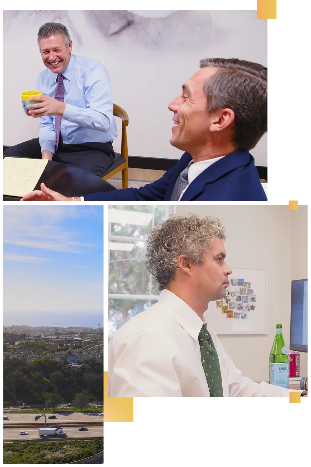 A photo collage of Partners Chris Dryden and James Huber of Global Legal Law Firm, Located in beautiful San Diego, CA.