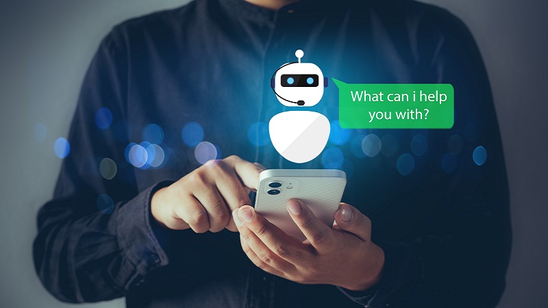 artificial intelligence,AI chat bot concept.Close-up of man hand artificial intelligence,AI chat bot concept.Close-up of man hands using mobile phone